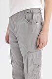 DeFacto Coool Straight Fit Gabardin Pantolon Kargo Cepli B6873AX24SPGR454