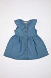 DeFacto Kız Bebek Kolsuz Jean Elbise C5969A524SMBE394