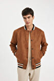 DeFacto Relax Fit Kolej Yaka Bomber Astarlı Süet Mont Y5352AZ24AUBN325