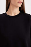 DeFacto Boxy Fit Bisiklet Yaka Kalın Basic Sweatshirt B8568AX24WNBK81