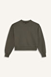 DeFacto Boxy Fit Bisiklet Yaka Kalın Basic Düz Sweatshirt B8568AX24WNKH422