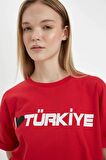 DeFacto Coool Oversize Geniş Kalıp Baskılı Kısa Kollu Tişört D6045AX24SMRD33