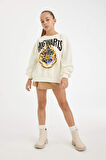 DeFacto Kız Çocuk Harry Potter Oversize Geniş Kalıp Bisiklet Yaka Sweatshirt D3861A824AUER99