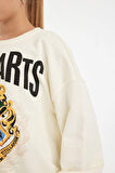 DeFacto Kız Çocuk Harry Potter Oversize Geniş Kalıp Bisiklet Yaka Sweatshirt D3861A824AUER99