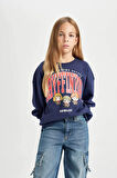 Kız Çocuk Harry Potter Relax Fit Bisiklet Yaka Sweatshirt