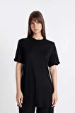 DeFacto Regular Fit Kısa Kollu 2'li Basic Düz Tişört Tunik D5479AXNSBK21