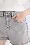 Mom Fit Yüksek Bel Jean Şort