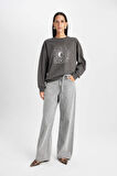 DeFacto Relax Fit Bisiklet Yaka Baskılı İnce Sweatshirt D5925AX24AUAR5