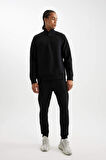 DeFactoFit Sporcu Jogger Eşofman Altı Slim Fit Dar Kesim Skuba Dalgıç Kumaş Standart Paça C0485AX24AUBK81