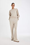 DeFacto Straight Fit Cepli Yüksek Bel Kalın Basic Eşofman Altı B8571AX24WNBG187