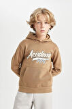 DeFacto Erkek Çocuk Kapüşonlu Cepli Baskılı Kalın Sweatshirt C9806A824WNBN315