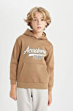 DeFacto Erkek Çocuk Kapüşonlu Cepli Baskılı Kalın Sweatshirt C9806A824WNBN315