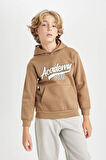 DeFacto Erkek Çocuk Kapüşonlu Cepli Baskılı Kalın Sweatshirt C9806A824WNBN315