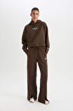 DeFactoFit Kalın Sporcu Eşofman Altı Wide Leg Geniş Paça Cepli Standart Boy D4989AX24AUBN335