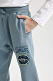 DeFacto Erkek Çocuk NBA Los Angeles Lakers Beli Paçası Lastikli Cepli Jogger Eşofman Altı D3140A824AUBE380