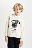 DeFacto Erkek Çocuk NBA Miami Heat Kapüşonlu Sweatshirt D3143A824AUER37