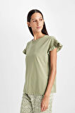 DeFacto Fall in Love Regular Fit Kısa Kollu Pijama Takımı D5666AX24AUKH461