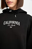 DeFacto Oversize Geniş Kalıp Kapüşonlu Baskılı Kalın Sweatshirt D5293AX24AUBK81