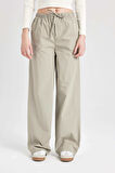 DeFacto Coool Straight Fit Poplin Pantolon Basic Düz Cepli Lastikli Bel Bağcıklı D3764AX24AUKH418