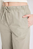 DeFacto Coool Straight Fit Poplin Pantolon Basic Düz Cepli Lastikli Bel Bağcıklı D3764AX24AUKH418