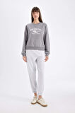 DeFacto Regular Fit Bisiklet Yaka Baskılı İnce Sweatshirt D5929AX24AUGR436