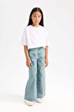 DeFacto Kız Çocuk Wide Leg Geniş Paça Kargo Cepli Jean Pantolon D6095A824WNNM28