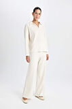 DeFacto Wide Leg Geniş Paça Eşofman Altı Normal Bel Fitilli Kaşkorse Kumaş Basic Düz B2405AX24AUBG186