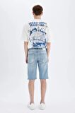 DeFacto Slim Fit Dar Kesim Jean Bermuda Şort C2696AX24SMNM39