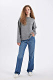 DeFacto Oversize Fit Yarım Balıkçı Yaka Triko Kazak R6044AZ24WNAR227