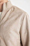 Slim Fit Kolej Yaka Bomber Kadife Mont