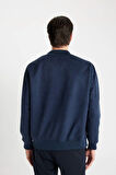 Slim Fit Kolej Yaka Bomber Kadife Mont