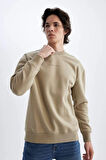 X8282 Boxy Fit Bisiklet Yaka Baskılı Sweatshirt