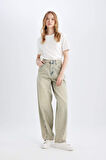 DeFacto Baggy Fit Yüksek Bel Uzun Jean Yıkamalı Pantolon D0319AX24HSNM85