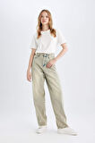DeFacto Baggy Fit Yüksek Bel Uzun Jean Yıkamalı Pantolon D0319AX24HSNM85