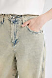 DeFacto Baggy Fit Yüksek Bel Uzun Jean Yıkamalı Pantolon D0319AX24HSNM85