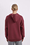 DeFacto Oversize Geniş Kalıp Kapüşonlu Baskılı Kalın Sweatshirt C7816AX24WNBR237