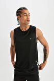 DeFactoFit Slim Fit Dar Kesim Baskılı Bisiklet Yaka Ağır Kumaş Sporcu Atlet A1736AX24SMBK81