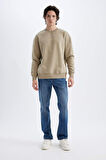 DeFacto Boxy Fit Bisiklet Yaka Baskılı Sweatshirt X8282AZ24AUBG311