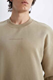 Boxy Fit Bisiklet Yaka Baskılı Sweatshirt