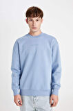 DeFacto Boxy Fit Bisiklet Yaka Baskılı Sweatshirt X8282AZ24AUBE797