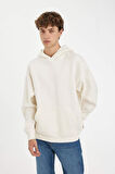 DeFacto Oversize Geniş Kalıp Kapüşonlu Kanguru Cepli Basic Düz Sweatshirt A4331AX24AUER137