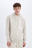 DeFacto Regular Fit Kapüşonlu Kanguru Cepli İçi Yumuşak Tüylü Basic Düz Sweatshirt X8283AZ24AUBG766