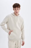 DeFacto Regular Fit Kapüşonlu Kanguru Cepli İçi Yumuşak Tüylü Basic Düz Sweatshirt X8283AZ24AUBG766