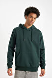 DeFacto Regular Fit Kapüşonlu Kanguru Cepli İçi Yumuşak Tüylü Basic Düz Sweatshirt X8283AZ24AUGN536