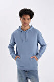 DeFacto Regular Fit Kapüşonlu Kanguru Cepli İçi Yumuşak Tüylü Basic Düz Sweatshirt X8283AZ24AUBE607