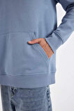 DeFacto Regular Fit Kapüşonlu Kanguru Cepli İçi Yumuşak Tüylü Basic Düz Sweatshirt X8283AZ24AUBE607