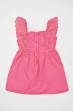 DeFacto Kız Bebek Kolsuz Poplin Elbise C9369A524SMPN160