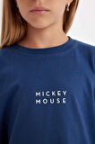 DeFacto Kız Çocuk Disney Mickey & Minnie Oversize Geniş Kalıp Bisiklet Yaka Kısa Kollu Tişört C7357A824AUIN120