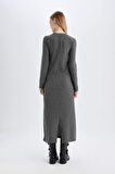 DeFacto Bodycon Bisiklet Yaka Uzun Kollu Maxi Elbise D3373AX24WNAR104