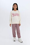 DeFacto Kız Çocuk Relax Fit Bisiklet Yaka Baskılı Sweatshirt D6988A824WNER99